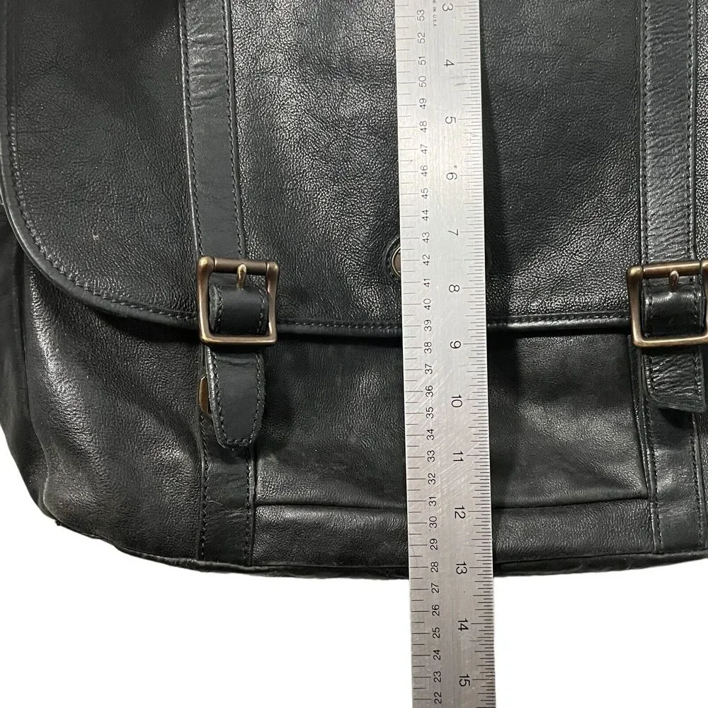 Fossil Messenger Bag Briefcase Attache Case Black Unisex ( Men's) Estate Retro